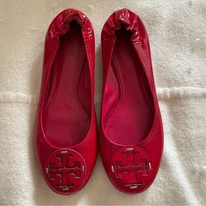 Tory Burch | Bright Red Classic Minnie Ballet Flat